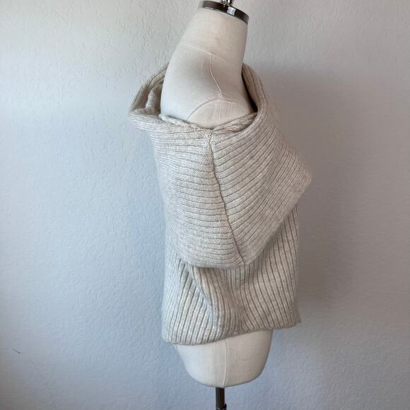 ASOS DESIGN One Shoulder Knit Sweater Off Shoulder In Oatmeal - Picture 7 of 10